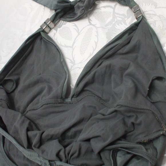 Women's Silver One Piece Bathing Suit L Size 12 - Picture 3 of 3